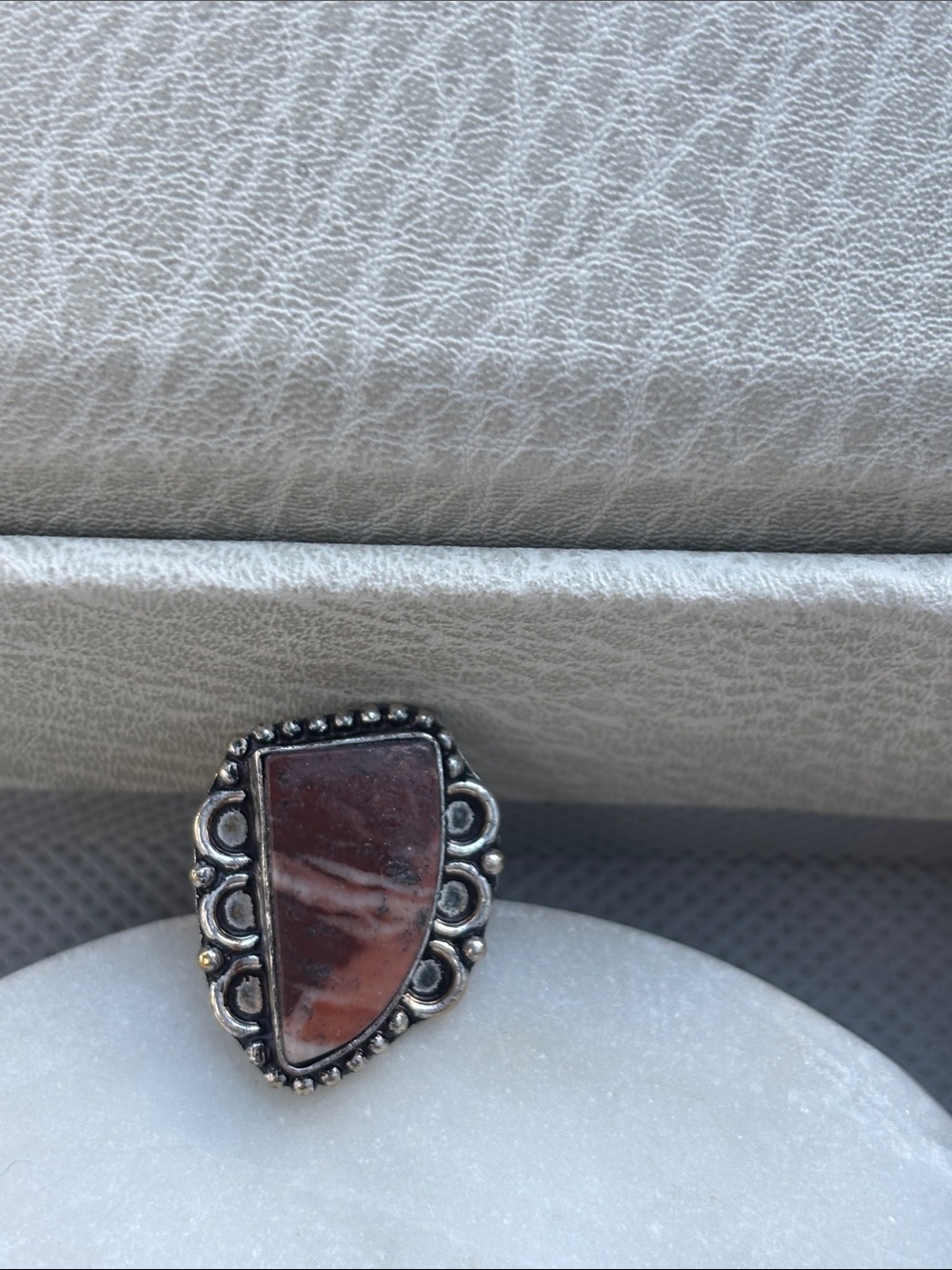 Sterling Silver Red Jasper Statement Ring